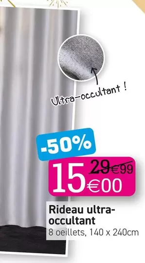 Rideau Ultra-Occultant offre à 15€ sur KANDY