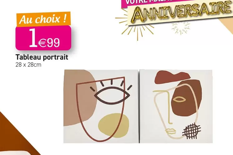 Tableau Portrait offre à 1,99€ sur KANDY