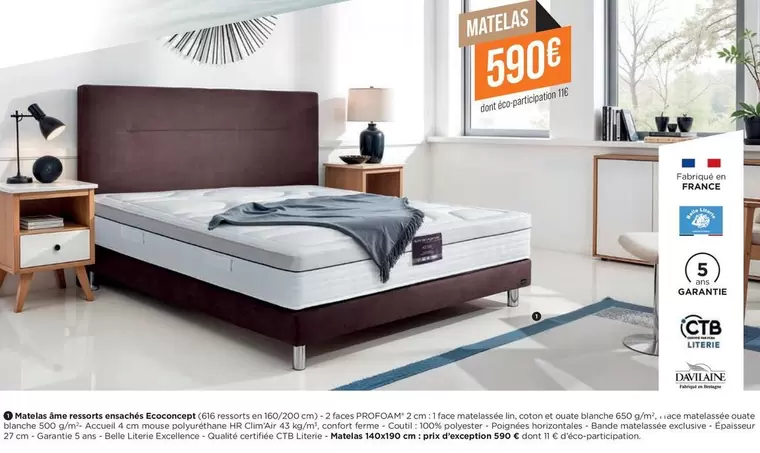 Matelas offre à 590€ sur Gallery Tendances