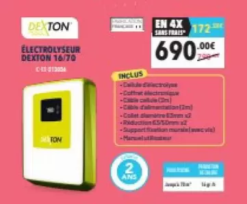 Dexton - Électrolyseur  offre à 690€ sur Cash Piscines