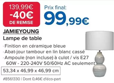 Jamieyoung - Lampe De Table offre à 99,99€ sur Costco