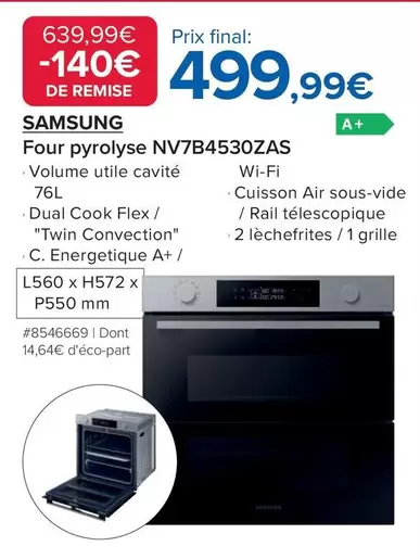 Samsung - Four Pyrolyse NV7B4530ZAS offre à 499,99€ sur Costco