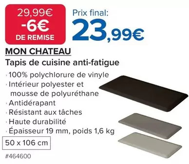 Mon Chateau - Tapis De Cuisine Anti-Fatigue offre à 23,99€ sur Costco