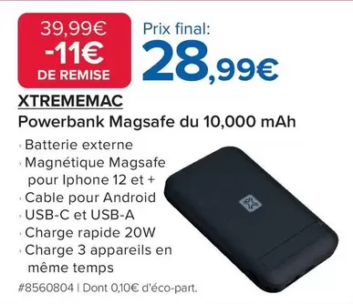 Xtrememac - Powerbank Megsafe offre à 28,99€ sur Costco