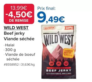 Wild West - Beef Jerky Viande Séchée offre à 9,49€ sur Costco