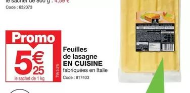 Feuilles de lasagne offre à 5,25€ sur Promocash