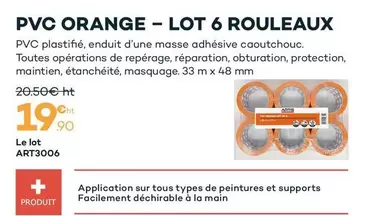 Pvc Orange-Lot 6 Rouleaux offre à 19,9€ sur Tollens