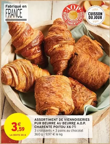 Assortiment De Viennoiseries Pur Beurre Au Beurre A.o.p. offre à 3,59€ sur Intermarché Hyper