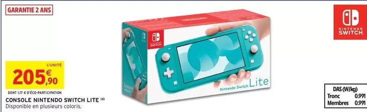 Nintendo - Console  Switch Lite offre à 205,9€ sur Intermarché Hyper