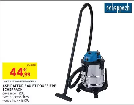 Scheppach - Aspirateur Eau Et Poussiere offre à 44,99€ sur Intermarché Hyper