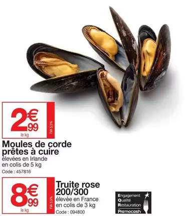 Moules De Corde Prêtes À Cuire offre à 8,99€ sur Promocash