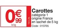 Carottes offre à 0,99€ sur Promocash