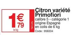 Citron Variété offre à 1,79€ sur Promocash