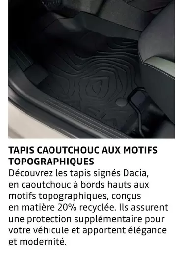 Tapis Caoutchouc Aux Motifs Topographiques offre sur Dacia