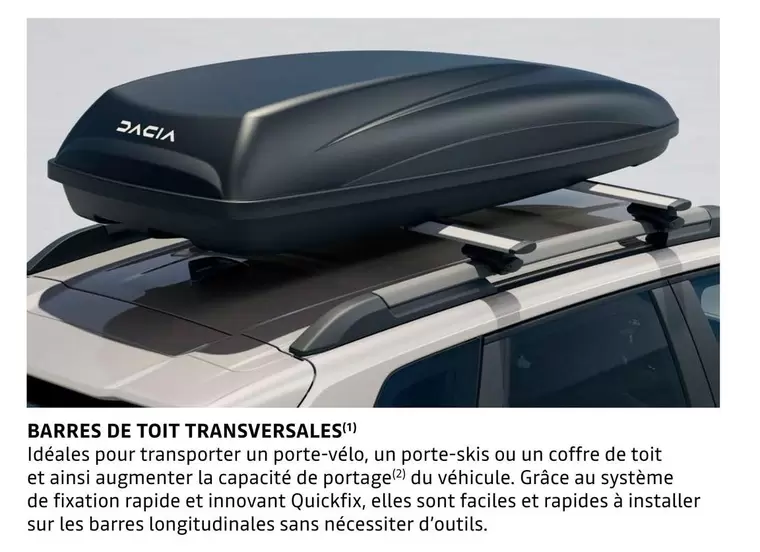 Barres De Toit Transversales offre sur Dacia