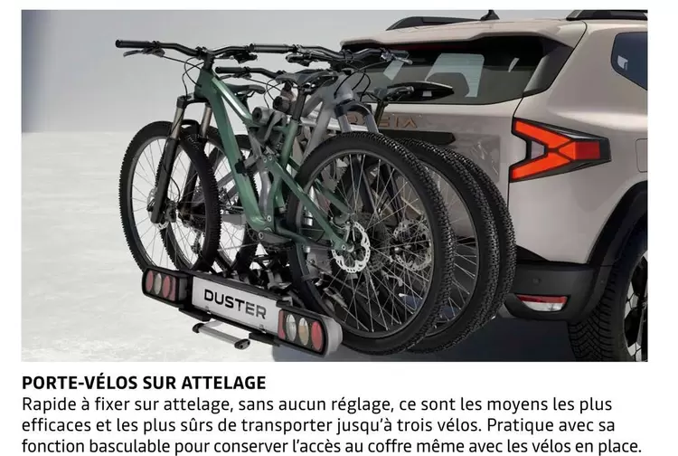 Porte Vélos Sur Attelage offre sur Dacia