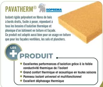 Soprema - Isolant Rigide Polyvalent En Fibres De Bois À Bords Droits offre sur BigMat