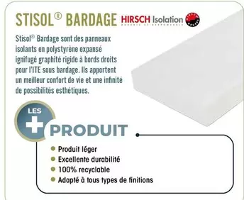 Stisol Bardage Sont Des Panneaux Isolants En Polystyrène Expansé Ignifuge Graphite Rigide À Bords Droits Pour l'ITE Sous Bardage offre sur BigMat