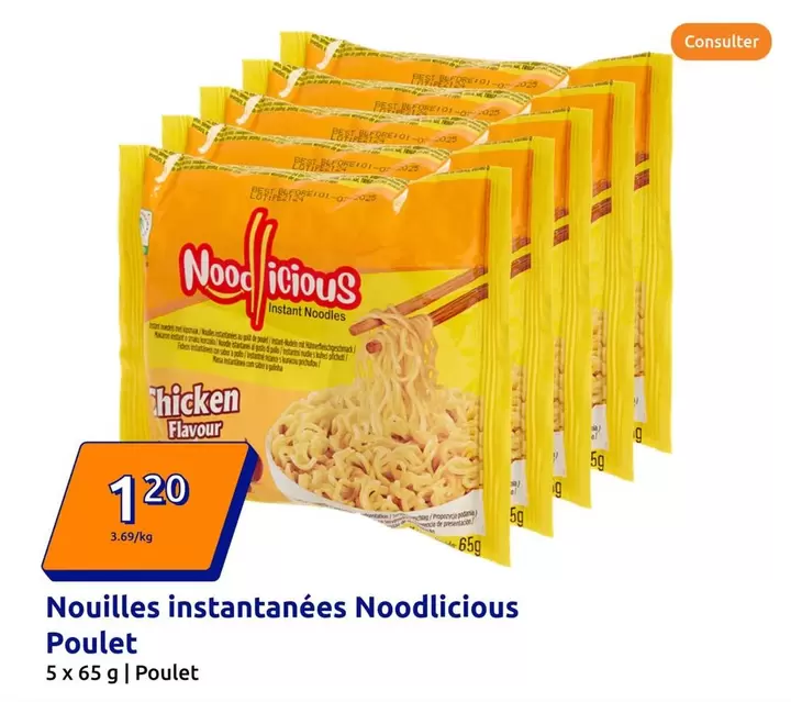 Nouilles Instantanées Noodicious offre à 1,2€ sur Action