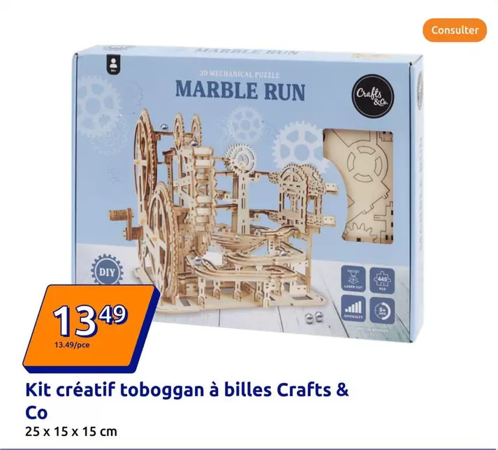 Kit Créatif Toboggan À Billes Crafts & Co offre à 13,49€ sur Action