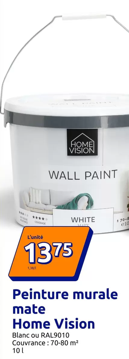 Peinture Murale Mate offre à 13,75€ sur Action