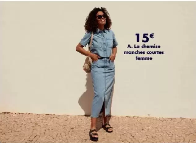 La Chemise Manches Courtes Femme offre à 15€ sur Kiabi