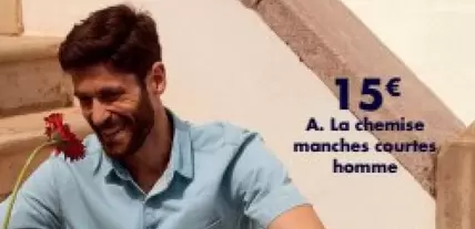 La Chemise Manches Courtes Homme offre à 15€ sur Kiabi