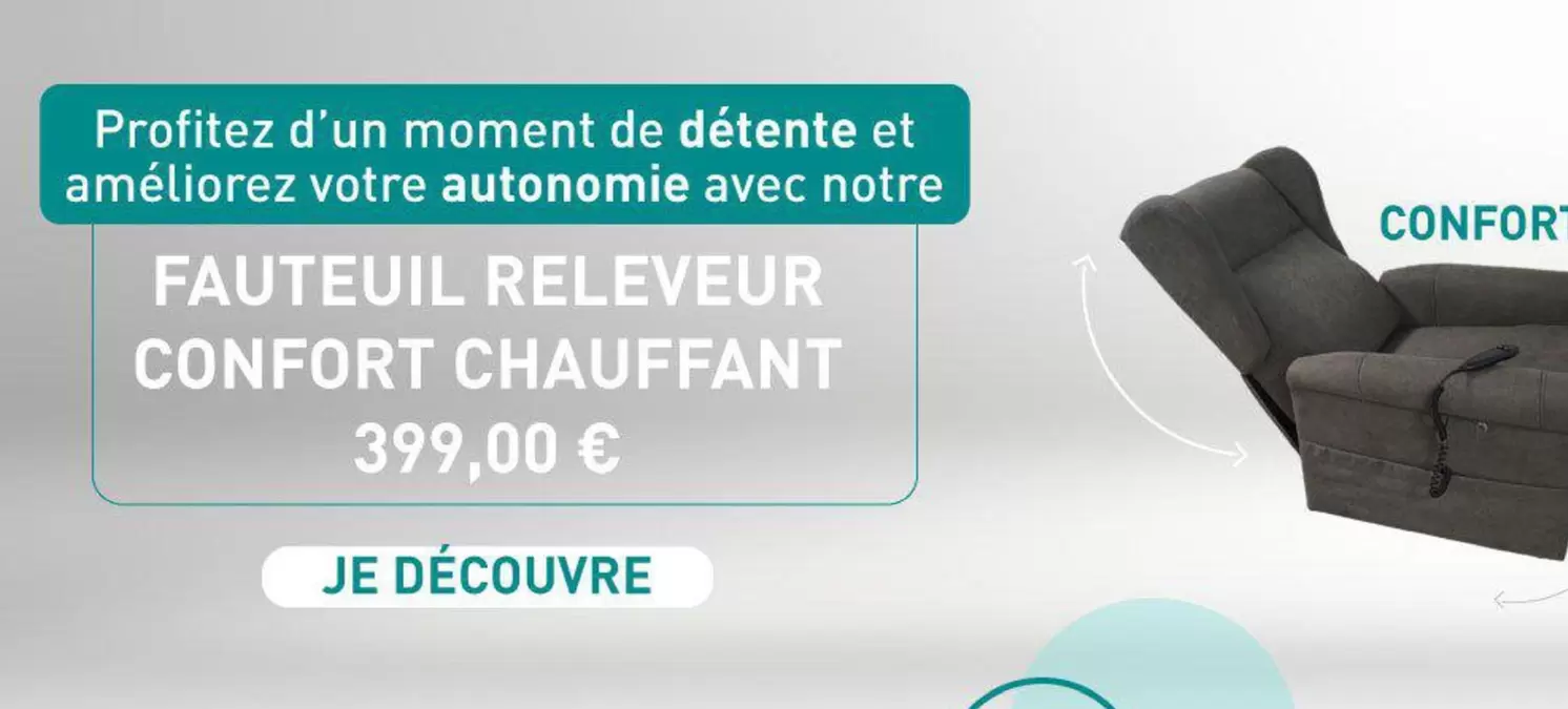 Fauteuil Releveur Confort Chauffant offre à 399€ sur Bastide