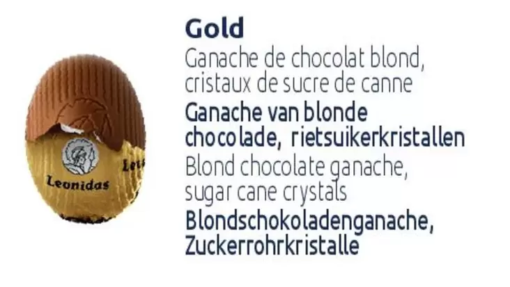 Leonidas - Ganache De Chocolat Blond, Cristaux De Sucre De Canne offre sur Leonidas