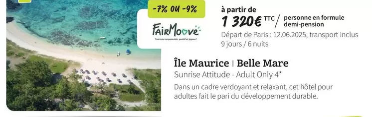 Île Maurice I Belle Mare offre à 1320€ sur Macif