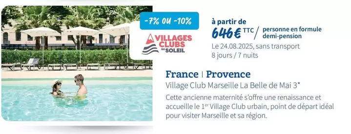 France Provence Village Club Marseille La Belle De Mai3* offre à 646€ sur Macif
