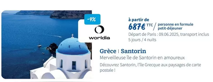 Grèce | Santorin Merveilleuse Ile De Santorin En Amoureux offre à 687€ sur Macif