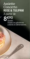 Assiette Concerto Rose & Tulipani offre à 8,9€ sur Ambiance & Styles