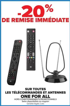 Sur Toutes Les Télécommandes Et Antennes One For All offre sur Carrefour Contact