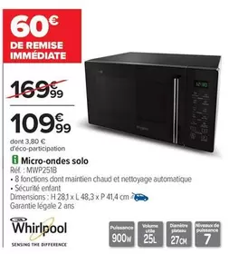 Solo - Micro-ondes offre à 109,99€ sur Carrefour Contact