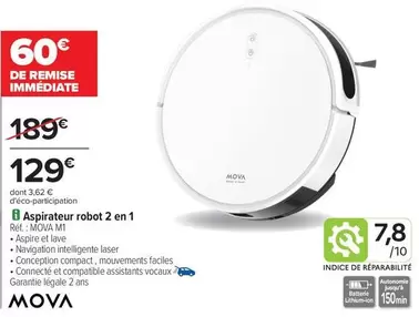 Aspirateur Robot 2 En 1 offre à 129€ sur Carrefour Contact