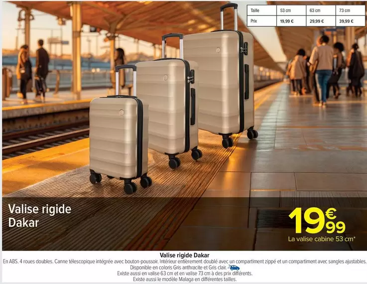 Valise Rigide Dakar offre à 19,99€ sur Carrefour Market