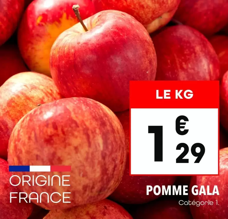 Pomme Gala offre à 1,29€ sur Supeco