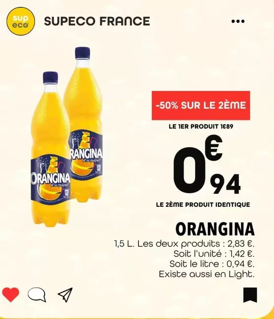 Orangina -  - offre à 1,89€ sur Supeco