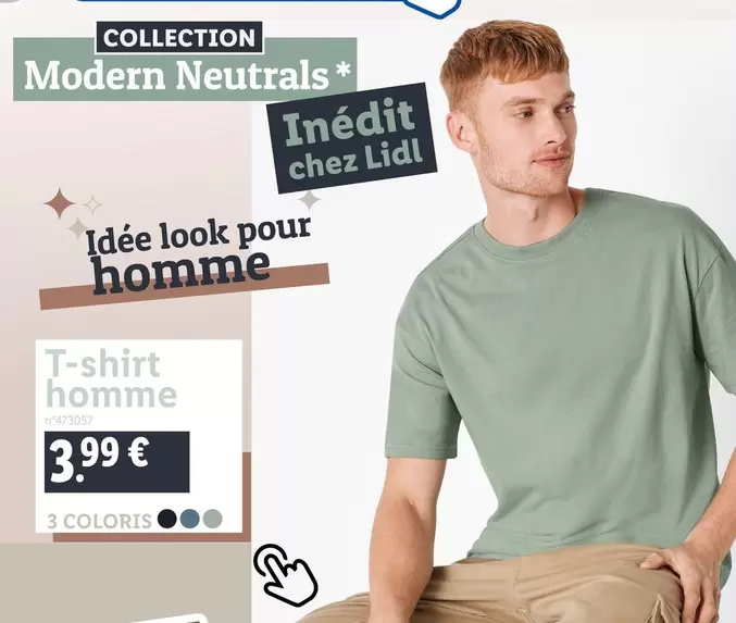 Lidl - T-Shirt Homme offre à 3,99€ sur Lidl