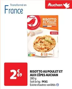 Auchan - Risotto Au Poulet Et Aux Cèpes offre à 2,69€ sur Auchan Supermarché