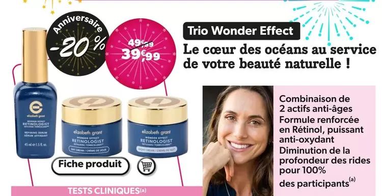 Elizabeth Grant - Trio Wonder Effect offre à 39,99€ sur Teleshopping