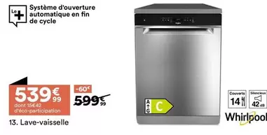 Whirlpool - Lave-vaisselle offre à 539,99€ sur BUT