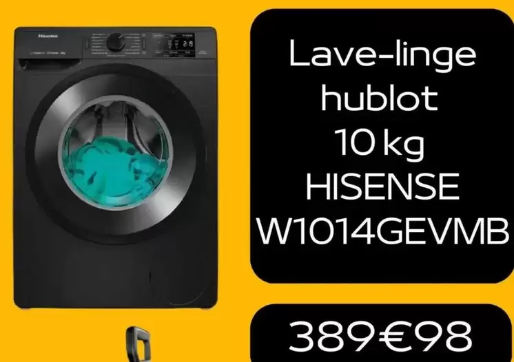 Hisense - Lave-linge Hublot 10kg W1014GEVMB  offre à 389,98€ sur Electro Dépôt