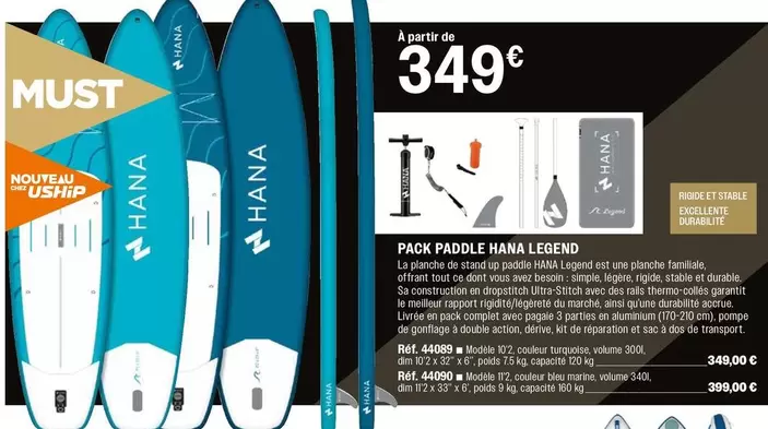 Hana - Pack Paddle Hama Legend offre à 349€ sur Uship