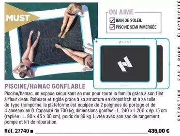 Piscine/Hamac Gonflable offre à 435€ sur Uship