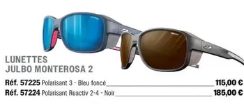 Julbo - Lunettes Monterosa 2 offre à 115€ sur Uship