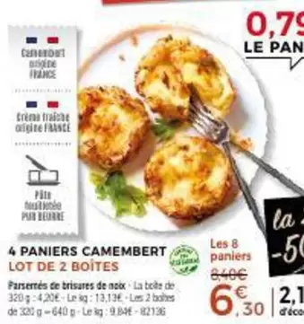 4 Paniers Camembert offre à 6,3€ sur Maison Thiriet