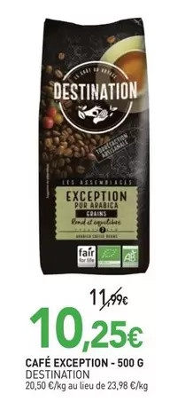 Destination - Café Exception offre à 10,25€ sur NaturéO