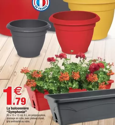 La Balconnière "Symphonie" offre à 1,79€ sur Bazarland